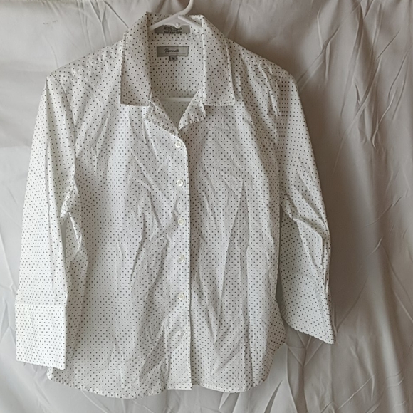 Faconnable Tops - Faconnable white polka dot button down shirt